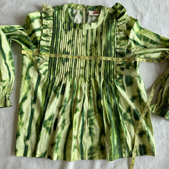 Anthropologie Samant Chauhan Emilia Ruffled Tie-Dye Blouse Women's Size M - Picture 5 of 9